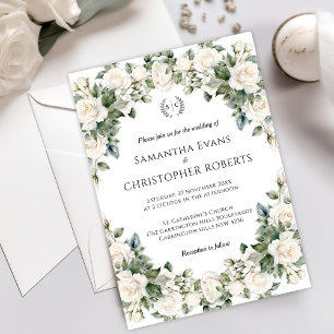 Gartenromantik: Mit Monogramm Hochzeit mit Braut u Einladung