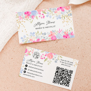 Gartenrosa Blumengoldschminke Logo für Haare Visitenkarte