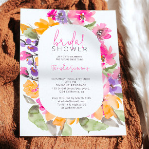 Gartenrosa Blumenschrift Aquarellschrift Brautpart Einladung
