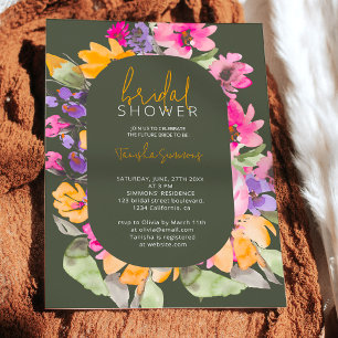 Gartenrosa Blumenschrift Aquarellschrift Brautpart Einladung