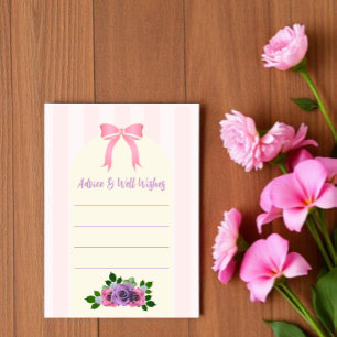 Gartenrosen Rosa Baby Shower Hinweiskarte