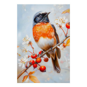 Gartenrotschwanz in weichen impressionistischen Pi Poster
