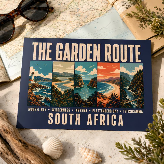 Gartenroute Südafrika Illustration Vintage Postkarte (Von Creator hochgeladen)