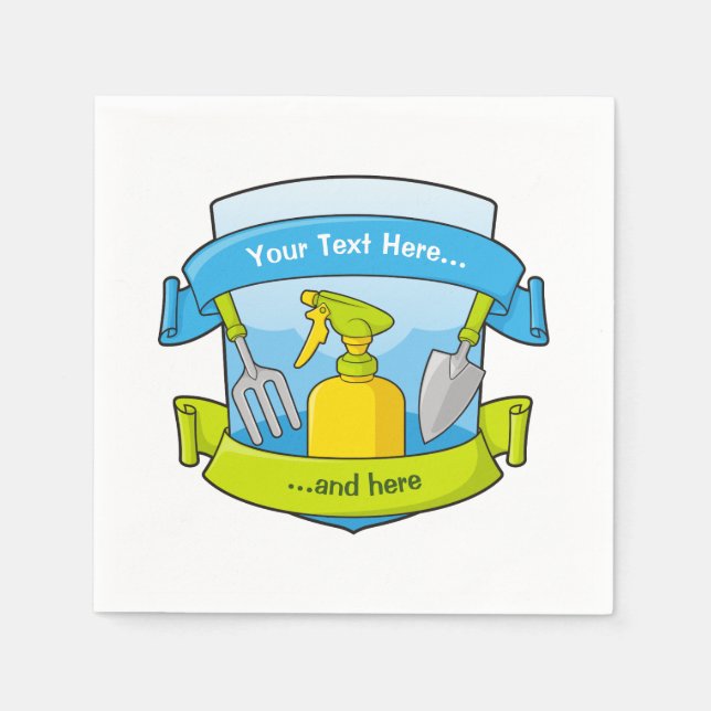 Gartenschild mit Bannern Serviette (Vorderseite)