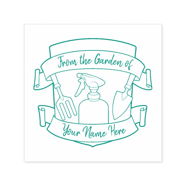 Gartenschild mit Banners-Briefmarke Permastempel (Design)