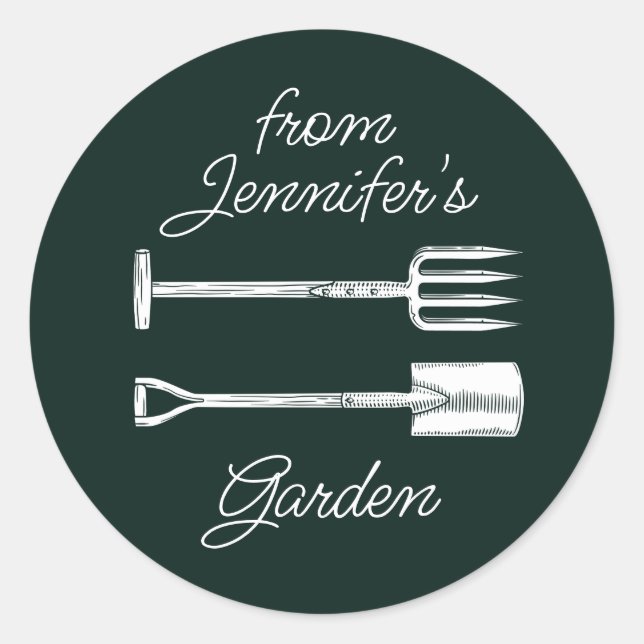 Gartensticker, Individuelle Name Runder Aufkleber (Vorderseite)
