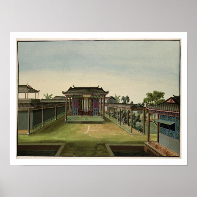 Gartenszene, c.1820-40 (g/c auf Papier) 2 Poster (Vorne)