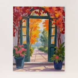 Gartentor | Aquarell-Botanische Blumenmalerei