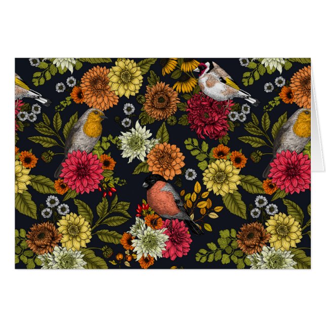 Gartenvögel und Blume 2 (Vorderseite (Horizontal))