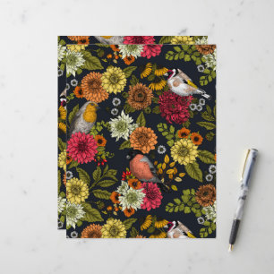 Gartenvögel und Blume 2