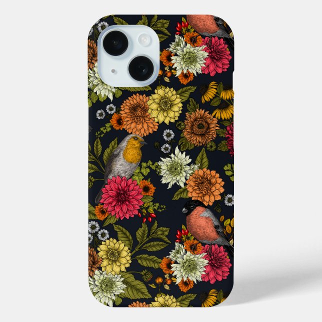 Gartenvögel und Blume 2 Case-Mate iPhone Hülle (Rückseite)