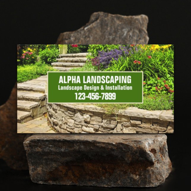 Gartenwächter Landschaftsdecker Landscaping Visitenkarte (Yard Lawn Care Mowing Landscaper Landscaping Business Card)