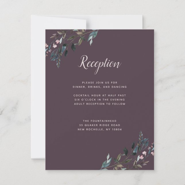 GartenWappen | Lila Informationen zur Hochzeitsemp RSVP Karte (Vorderseite)