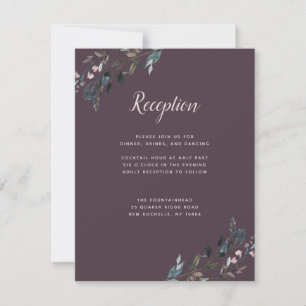 GartenWappen   Lila Informationen zur Hochzeitsemp RSVP Karte