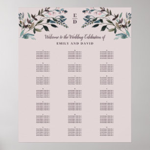 GartenWappen   Mauve Alphabetisch Seekarte Poster