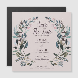 GartenWappen Mauve Lila Wedding Save the Date Magneteinladung