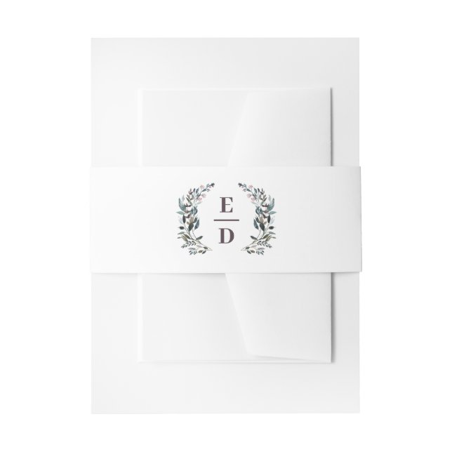 GartenWappen | Mauve Wedding Monogram Lila Einladungsbanderole (Vorderseite Beispiel)