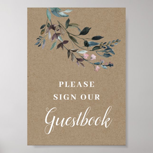 GartenWappen | Rustic Floral Wedbook Poster (Vorne)