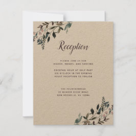 GartenWappen | Rustic Kraft Wedding Reception Info RSVP Karte