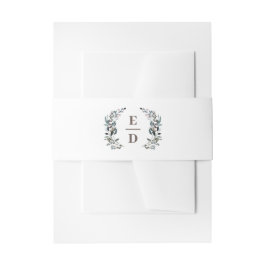 GartenWappen | weiß | Hochzeitsmonogramm Einladungsbanderole