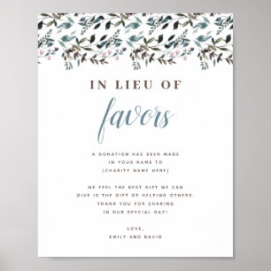 GartenWappen White Blue Wedding Spende Wohltätig Poster