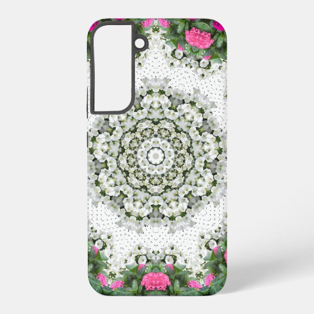 Gartenwasserbrunnen Rosa Blume Mandala Design Samsung Galaxy Hülle (Rückseite)
