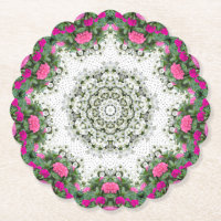Gartenwasserbrunnen Rosa Blume Mandala Design