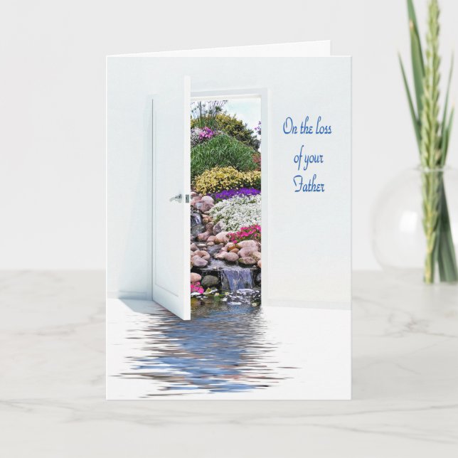 Gartenwatefalls zum Verlust von Vater Karte (Vorderseite)