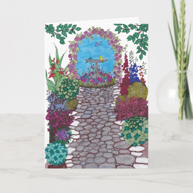 Gartenweg Geburtstagskarte Karte (Vorderseite)