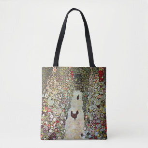 Gartenweg mit Hühnern, Gustav Klimt, Art Nouveau Tasche