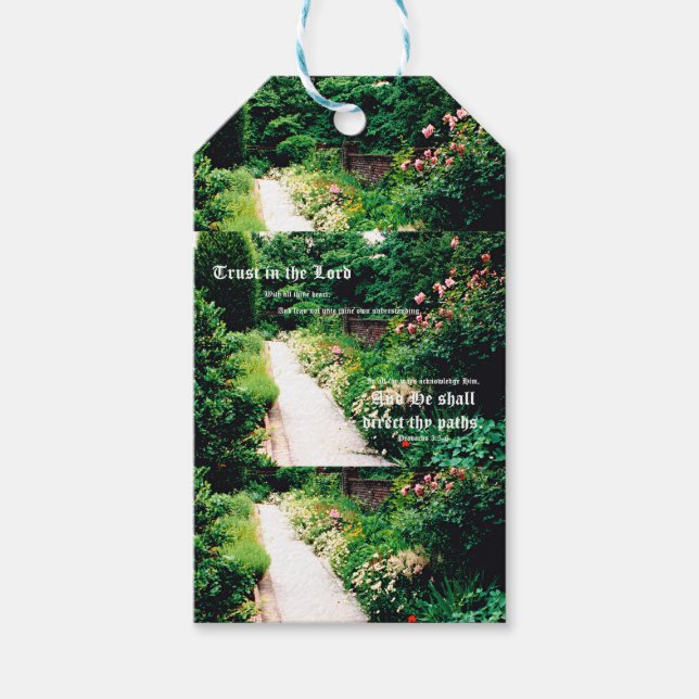 Gartenweg mit Sprüche 3:5-6 Geschenkanhänger (Vorderseite)