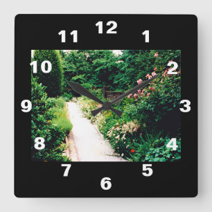 Gartenweg Quadratische Wanduhr