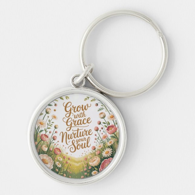 Gartenweg-Szenewächst mit Grace Quote Schlüsselanhänger (Vorne)