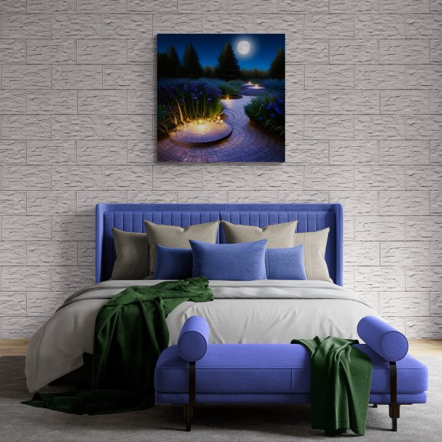 Gartenweg unter Vollmond Poster (Von Creator hochgeladen)