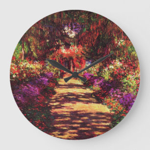 Gartenweg von Claude Monet Große Wanduhr