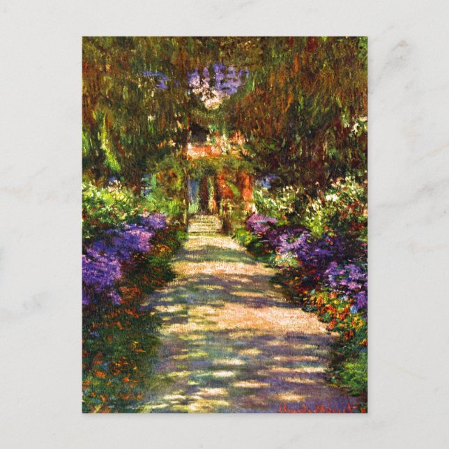 Gartenweg von Claude Monet Postkarte (Vorderseite)