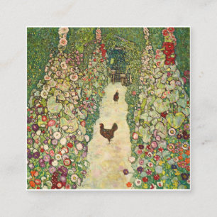 Gartenweg von Gustav Klimt Quadratische Visitenkarte
