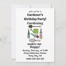 Gartenwerkzeuge Gartengarten Geburtstagsparty Einladung