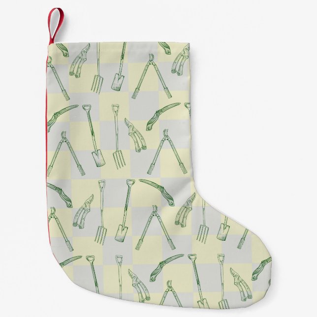 Gartenwerkzeuge Muster Kleiner Weihnachtsstrumpf (Vorderseite)