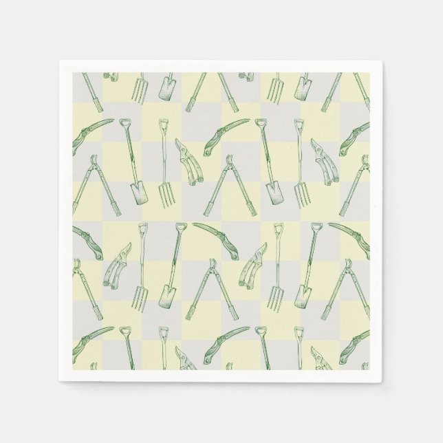 Gartenwerkzeuge Muster Serviette (Vorderseite)