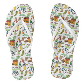 Gartenwerkzeuge und Blume Motiv Flip Flops