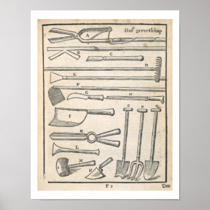 Gartenwerkzeuge, "vom niederländischen Gärtner" Poster