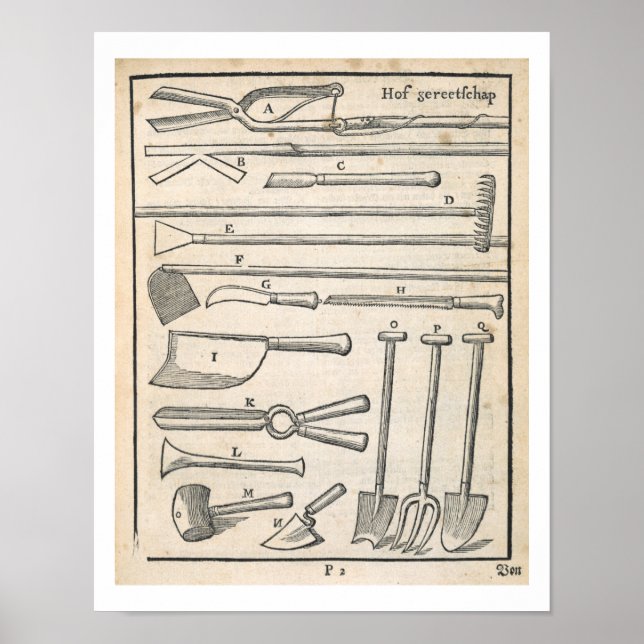 Gartenwerkzeuge von "The Dutch Gardener" von Johan Poster (Vorne)