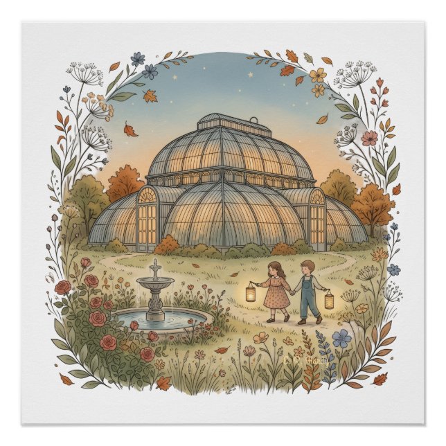 Gartenwintergarten Herbst Poster (Vorderseite)