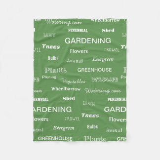 Gartenwörter Muster Garten Thema Grün Fleecedecke