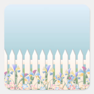 Gartenzaun und Aufkleber für Blume