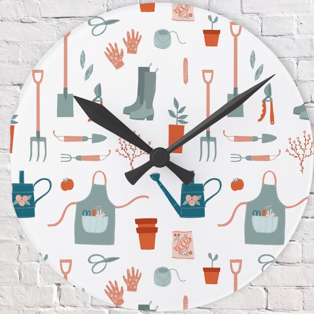 Gartenzeit Runde Wanduhr (Fun Gardening Time wall clock for gardeners)