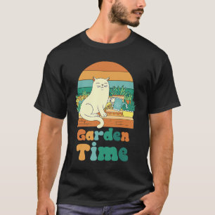 Gartenzeit Süße Katze Pflanzen gießen Natur Blume T-Shirt