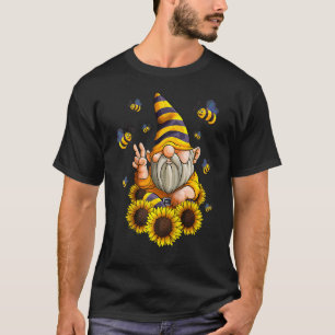 Gartenzwerg Sonnenblume Mit Bienen Hippie Gartenz T-Shirt