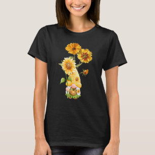 Gartenzwerg Sonnenblumen Gärtner Damen Sommer T-Shirt